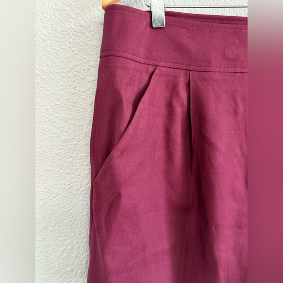 Veronica Beard Haina Linen Shorts Size 14 in Wine - Picture 2 of 6
